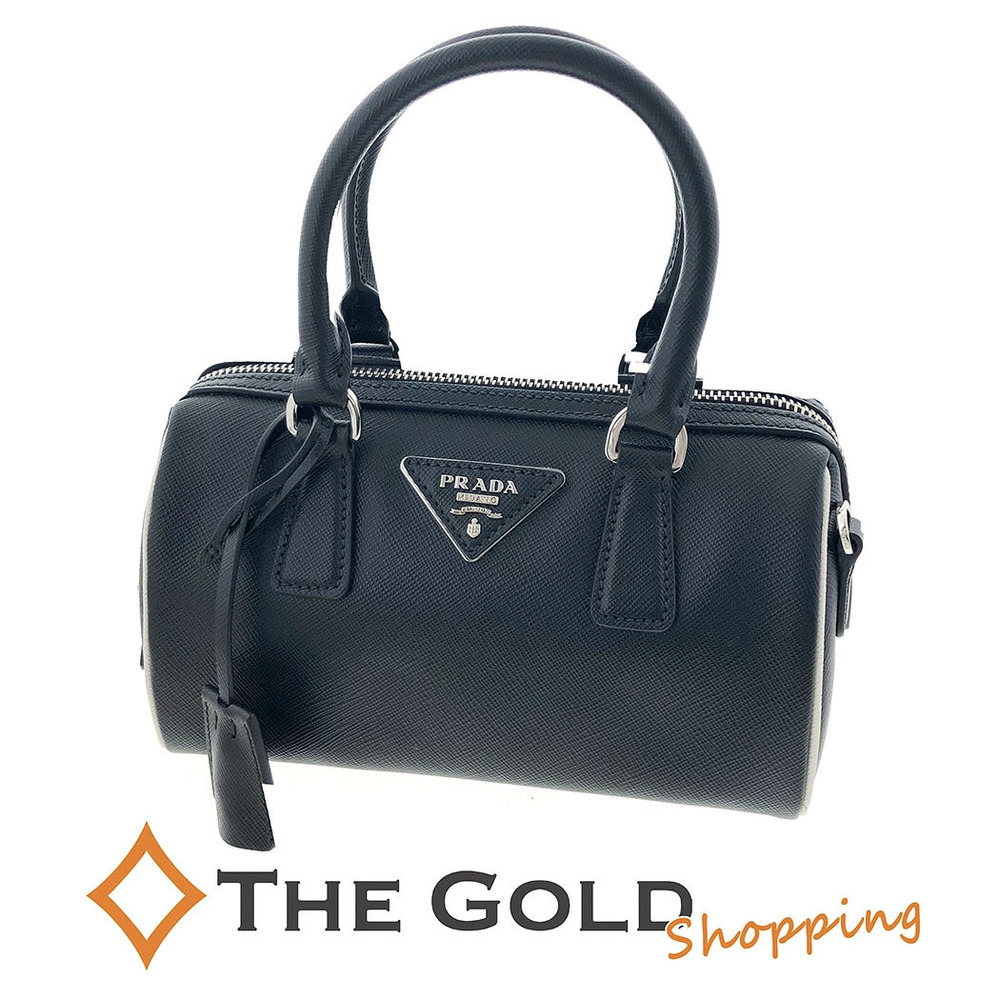Prada Saffiano Boston Bag Black